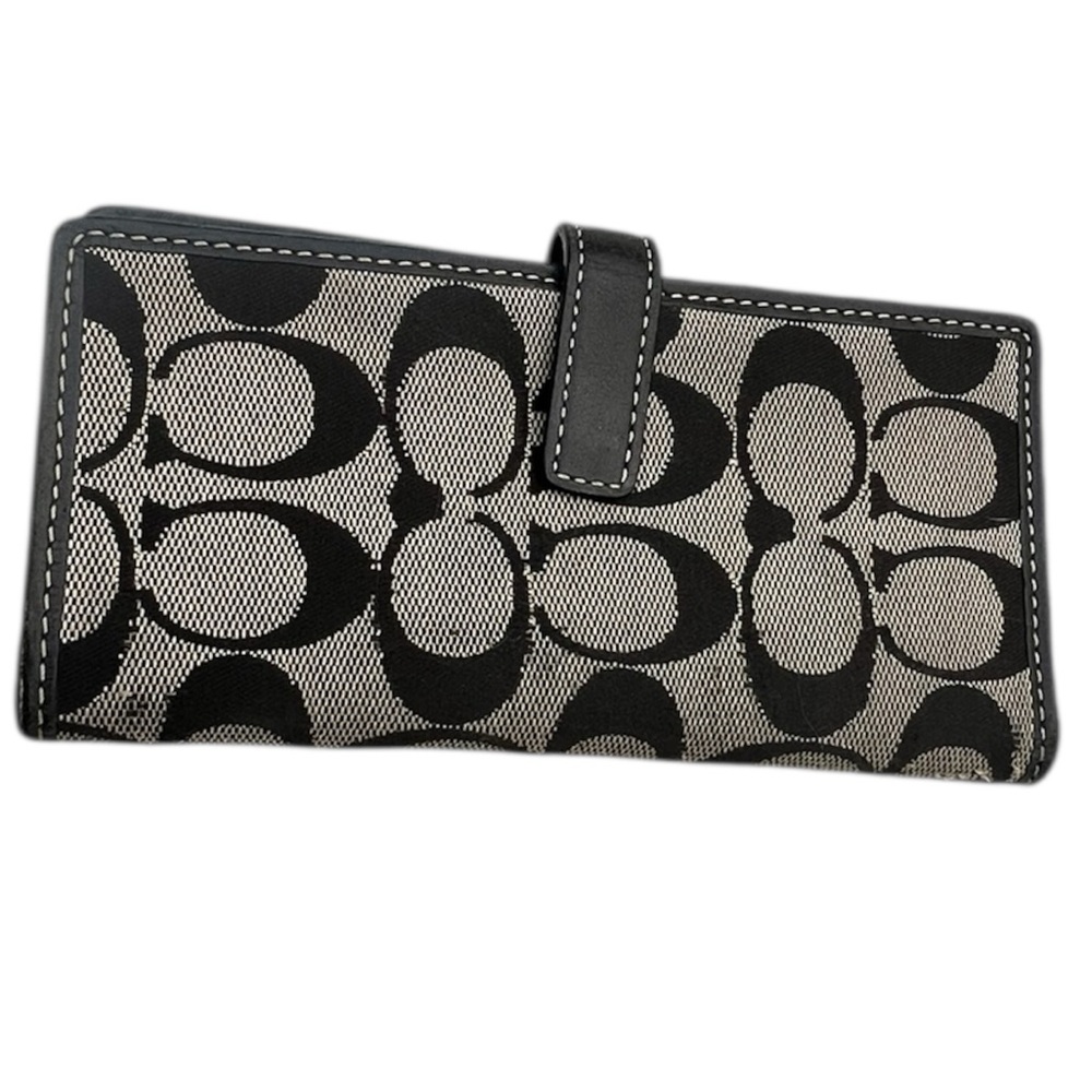 Coach Black and Gray Key & Card Holder with Signature Monogram - Picture 6 of 6